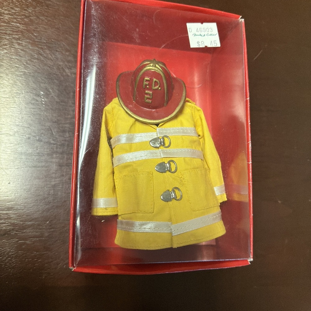 Dept 56 Firefighters Suit Ornament 1998 Clothtique Christmas Uniforms 46903